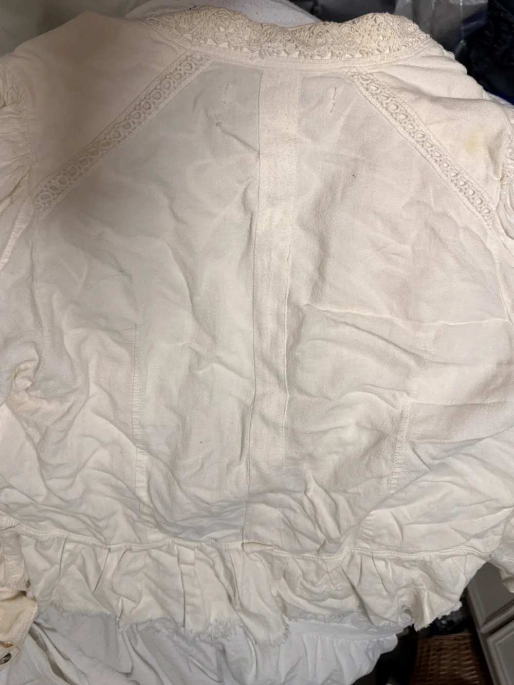 Cream Military-Style Button Blouse - Picture 6 of 6